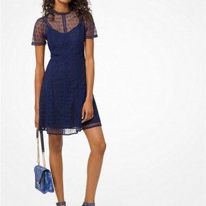 Michael Kors Blue Floral Lace Dress